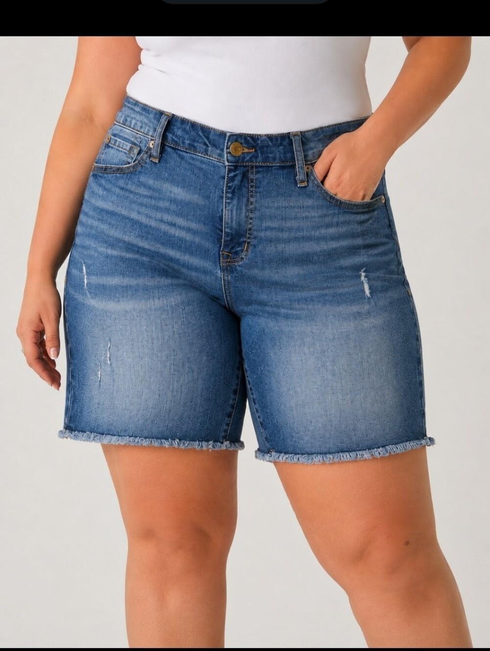 TORRID - FEEL THE FIT - SIZE - 12   Raw Hem Distressed Denim Shorts